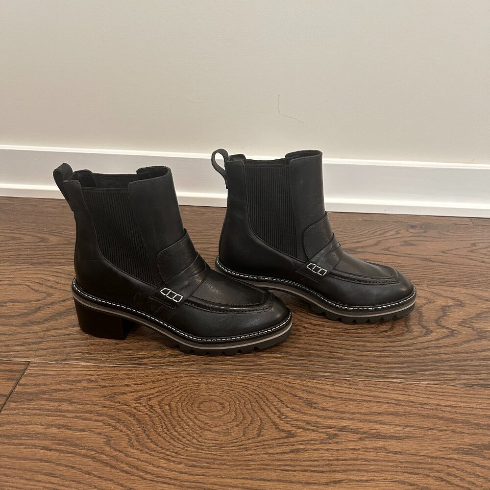 Anthropologie Bernardo Black Somers Leather Boot - Women's 6.5 M -Never Worn - Picture 3 of 5